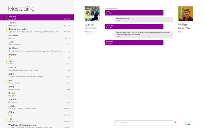 Windows 8 Messaging app - for some reason we don't have an alt tag here
