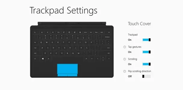 Trackpad Settings for Surface - for some reason we don't have an alt tag here