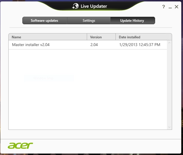 Acer Live Update v2.04 - for some reason we don't have an alt tag here