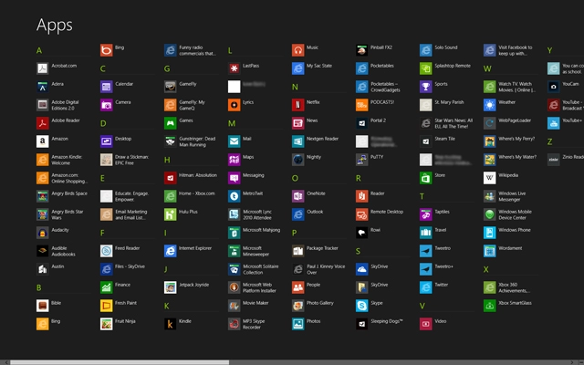 Windows 8 App List - for some reason we don't have an alt tag here