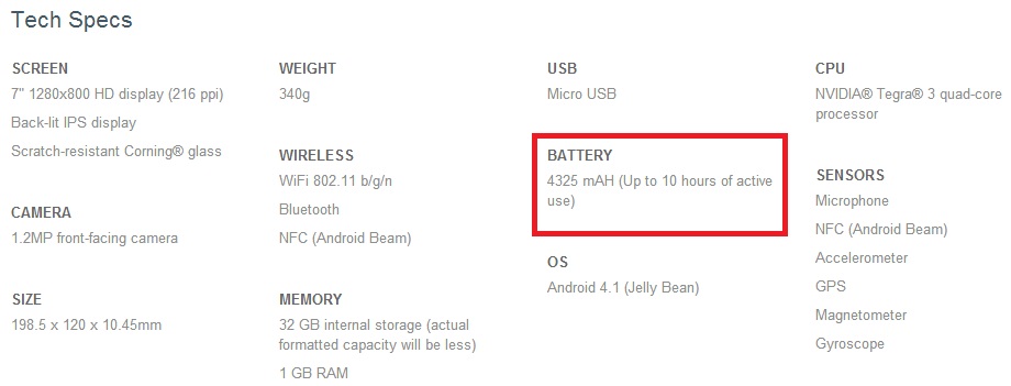 Nexus 7 specs - for some reason we don't have an alt tag here