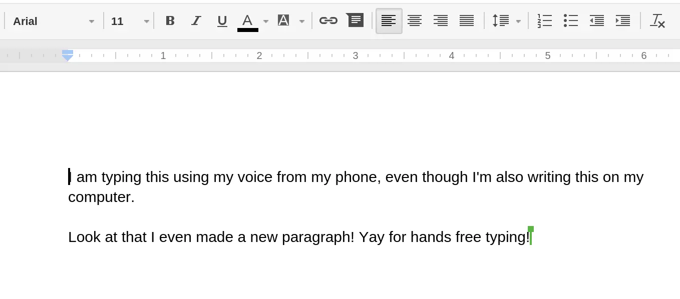 Hands free typing in Google Docs - for some reason we don't have an alt tag here
