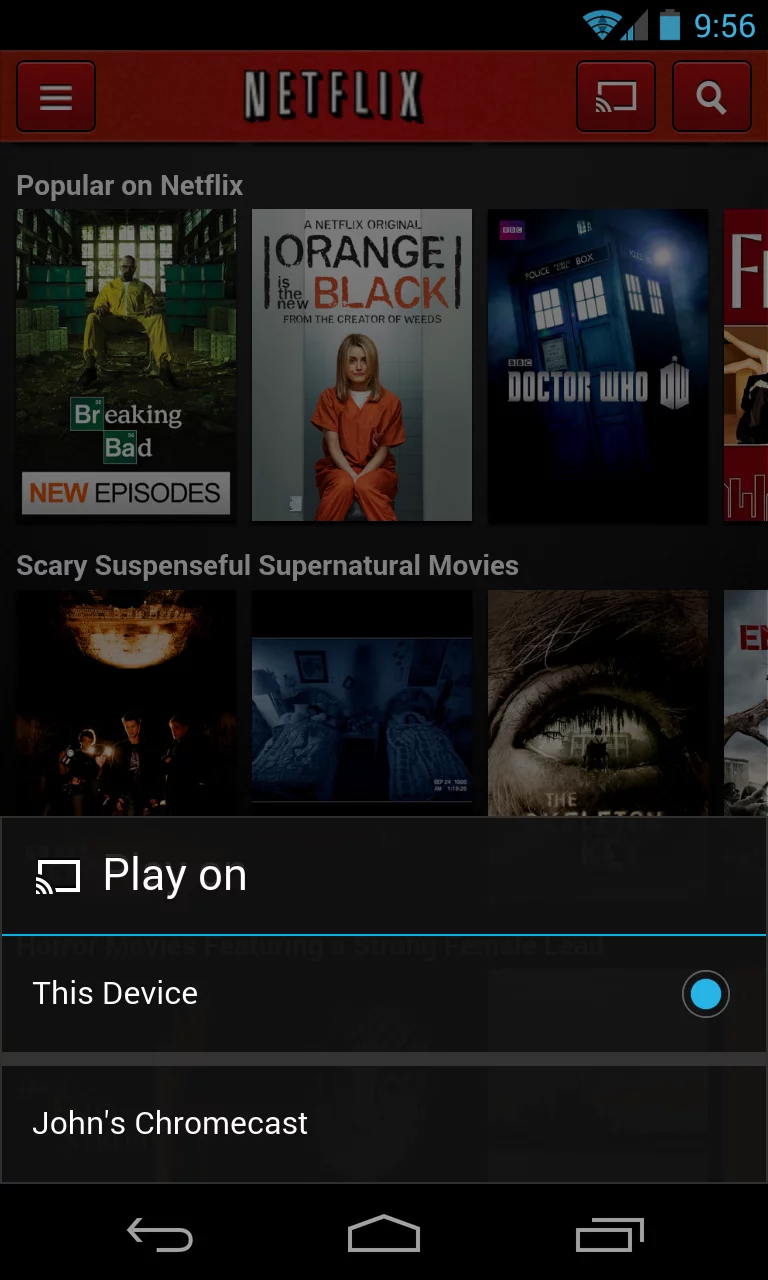 Netflix with Chromecast - for some reason we don't have an alt tag here