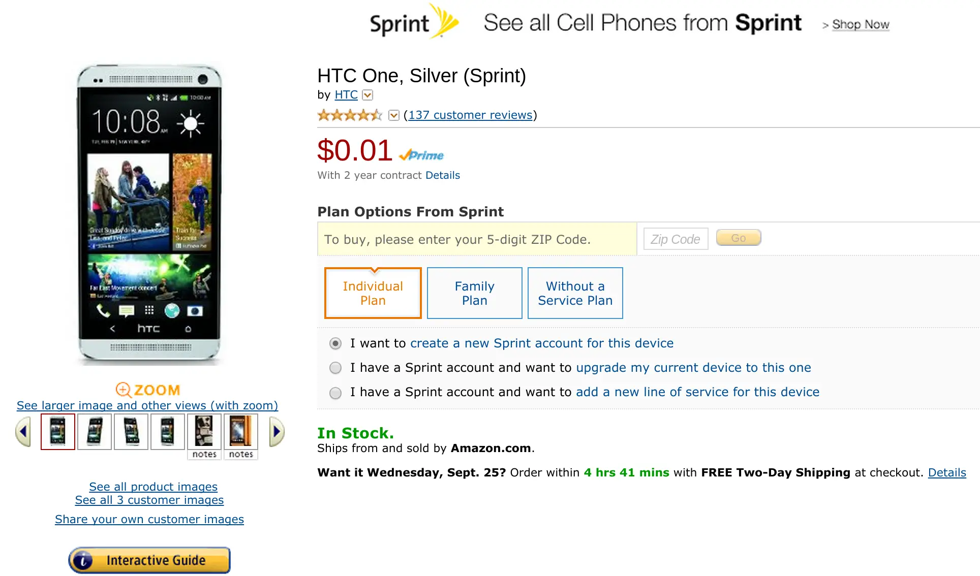 HTC One Amazon deal - for some reason we don't have an alt tag here