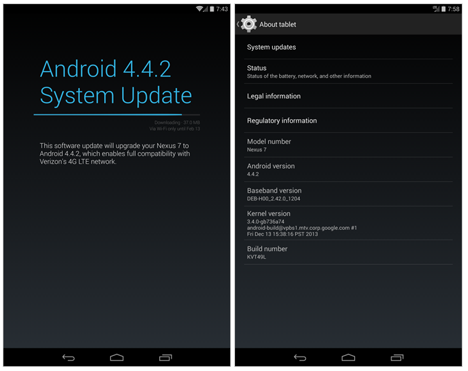 Nexus 7 OTA update Verizon LTE - for some reason we don't have an alt tag here