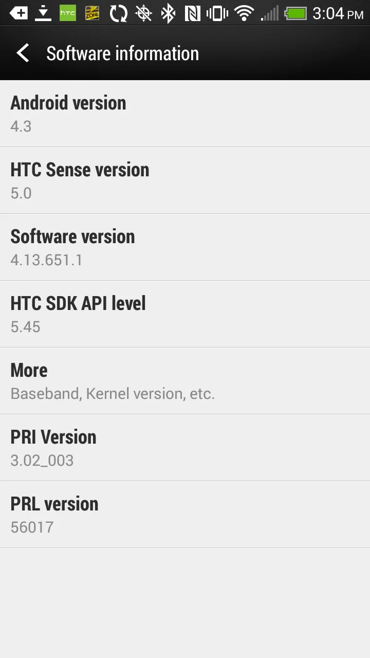 Sense 5 Android 4.3 HTC EVO 4G LTE