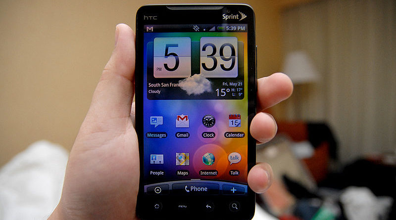 HTC EVO 4G image from WikiPedia because I'm too lazy to walk downstairs