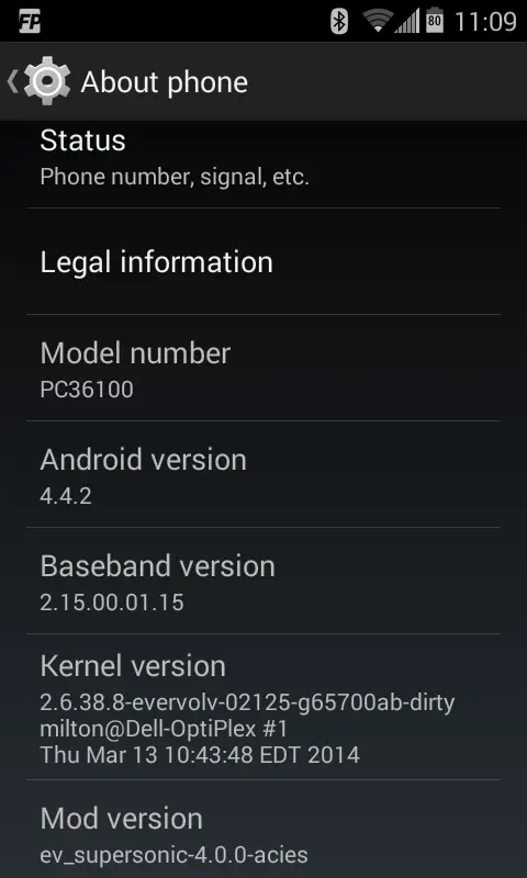 Android 4.4.2 on the original HTC EVO 4G