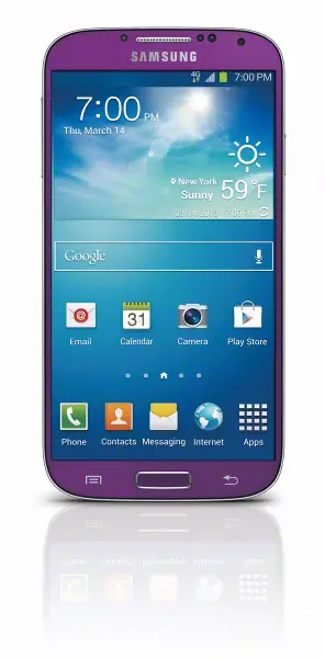 Samsung Galaxy S 4 Purple Mirage front - for some reason we don't have an alt tag here