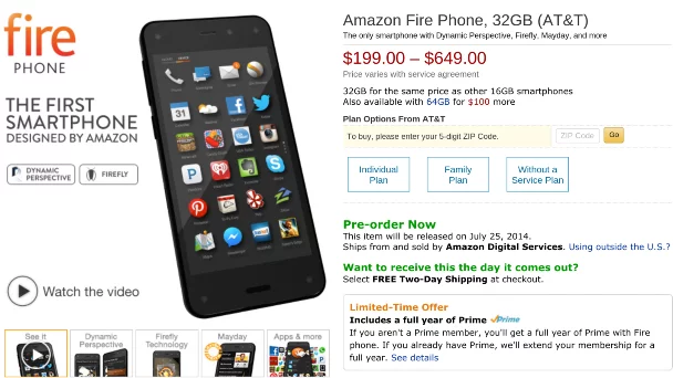 Amazon Fire Phone - for some reason we don't have an alt tag here