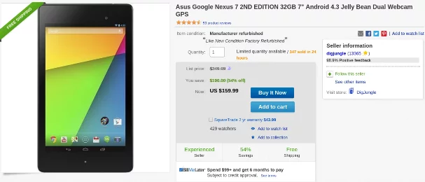 Nexus 7 on eBay - for some reason we don't have an alt tag here