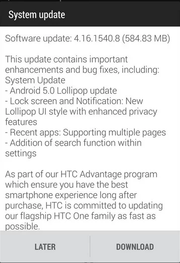 Android L update