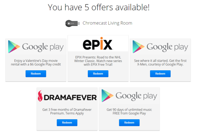 Chromecast 6 dollar offer - for some reason we don't have an alt tag here