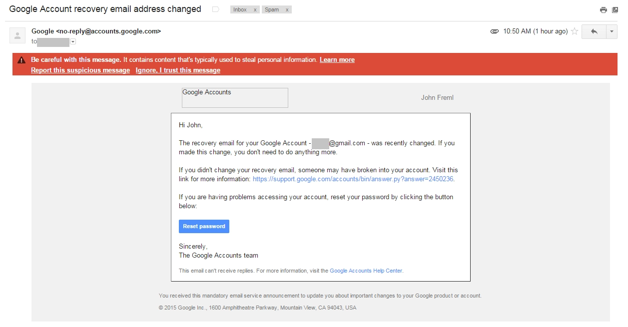 Google spam phishing warning - for some reason we don't have an alt tag here