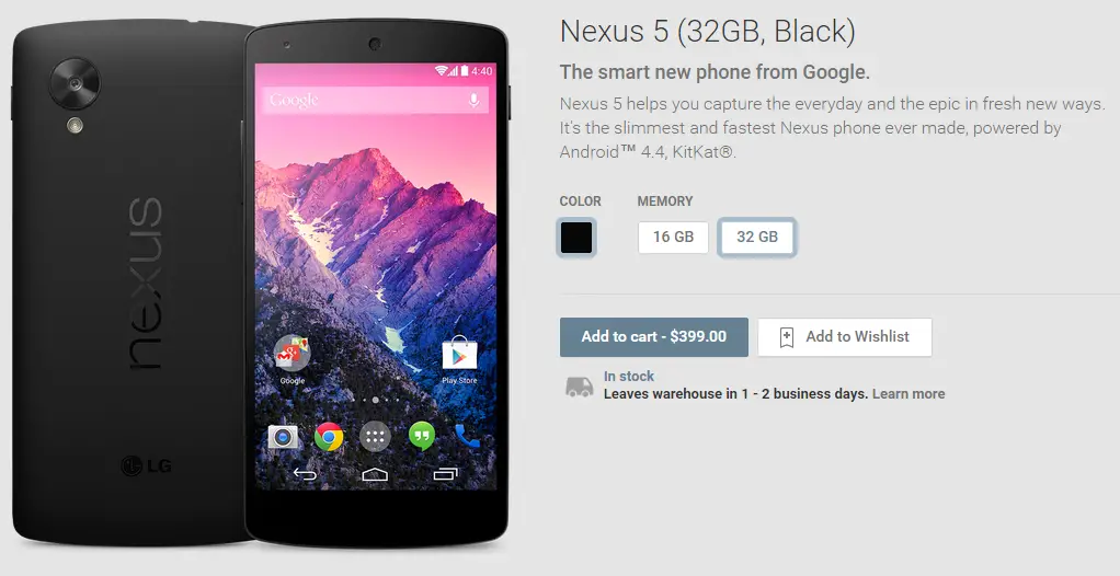 Nexus 5 Play Store - for some reason we don't have an alt tag here