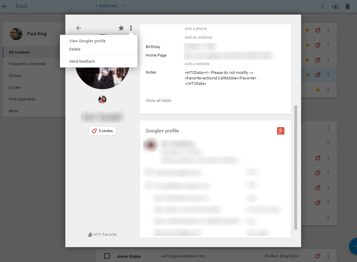 New Google Contacts Preview