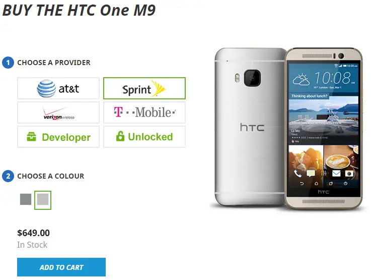 HTC One M9 Google Play Credit