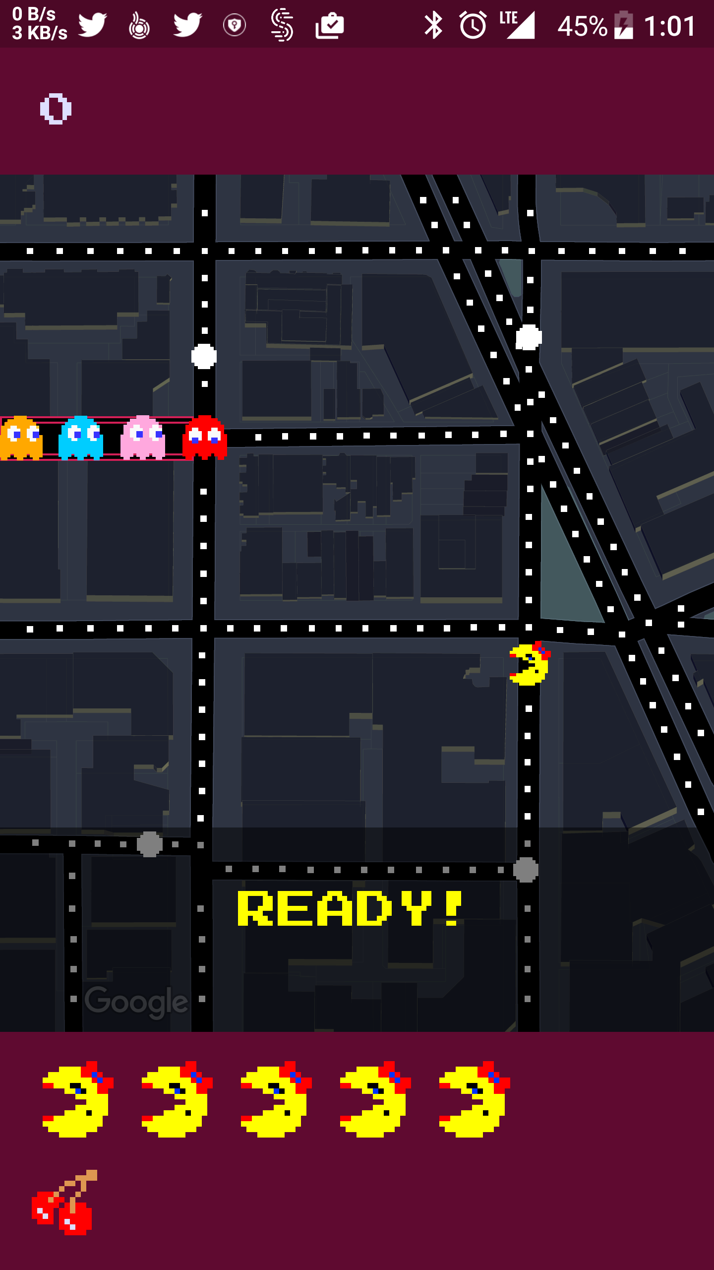 Google Maps Ms. Pac-Man