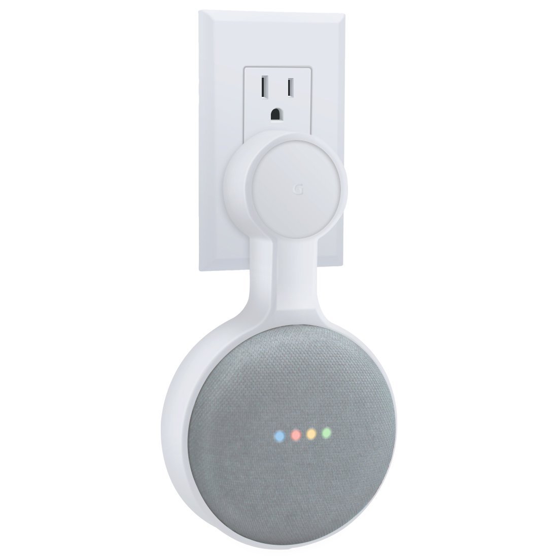 AMORTEK Outlet Wall Mount Holder for Google Home Mini, A Space-Saving Accessories for Google Home Mini Voice Assistant