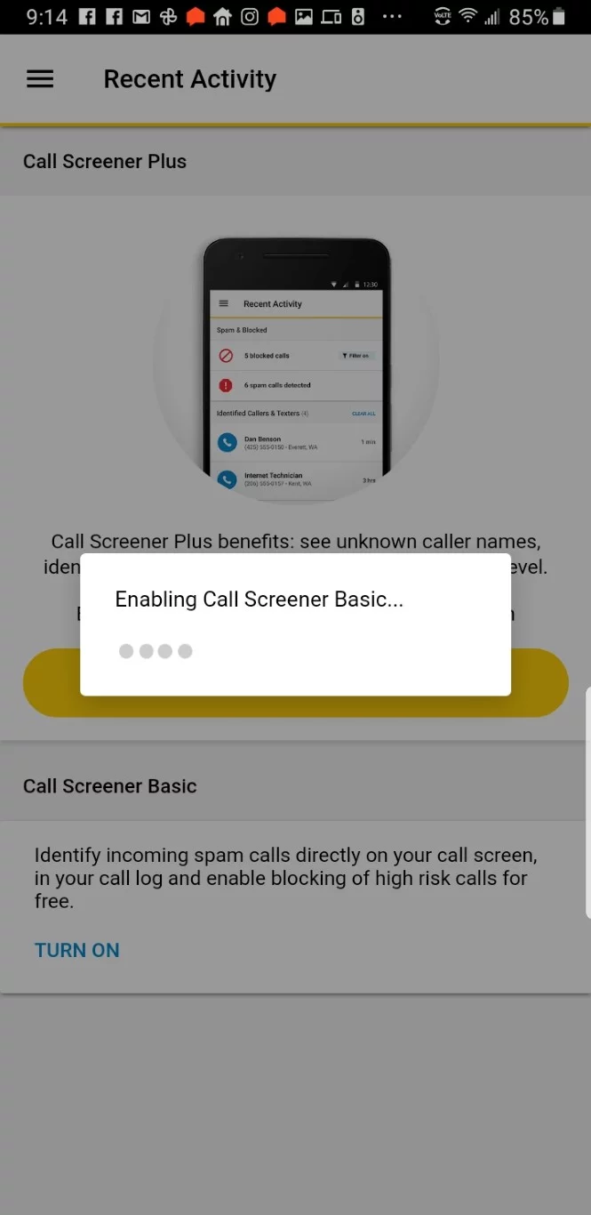 sprint account call log