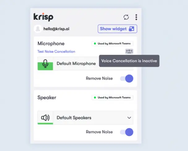 Krisp voice cancellation