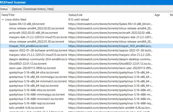 Auto download RSS feed in BiglyBT
