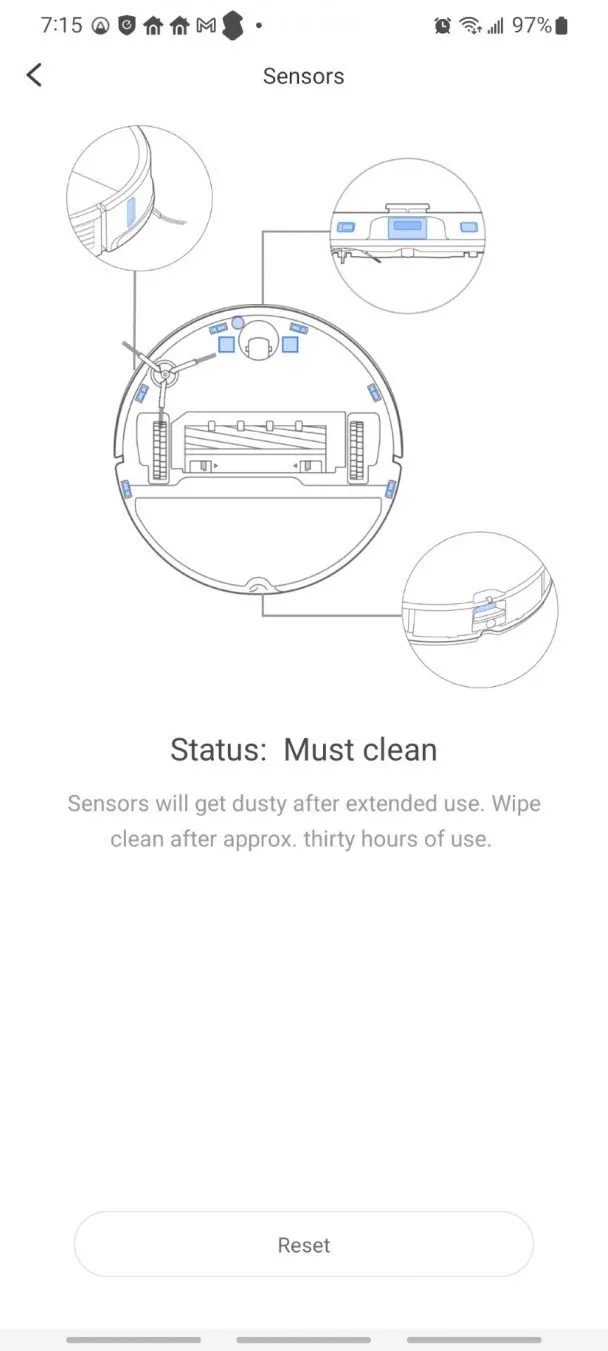 Roborock S7 MaxV Ultra maintenance reminder