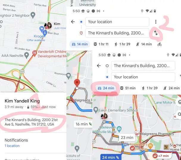 Google Maps location sharing - how to get approx ETA of the person who has shared their location with you.