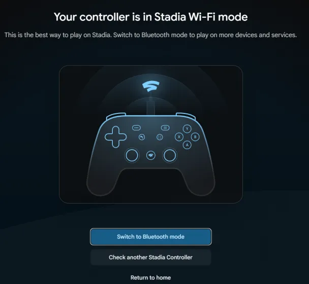 Stadia Bluetooth Mode update graphics