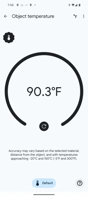 Pixel 8 Pro thermometer app