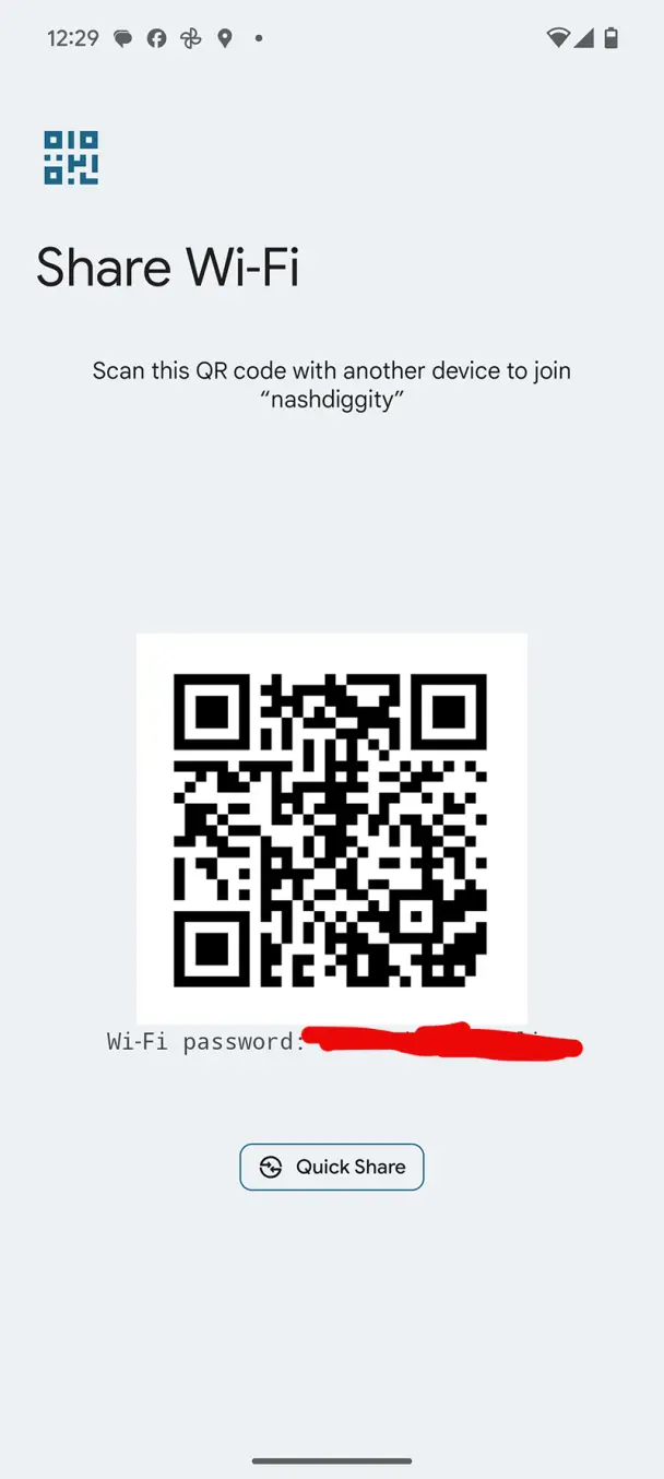 QR code Wi-Fi sharing